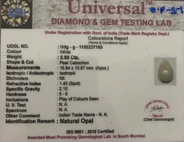 5.89 Carat Natural Opal Stone - Image 2