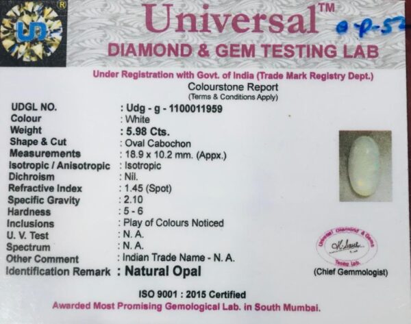 6.03 Carat Natural Opal Stone - Image 2