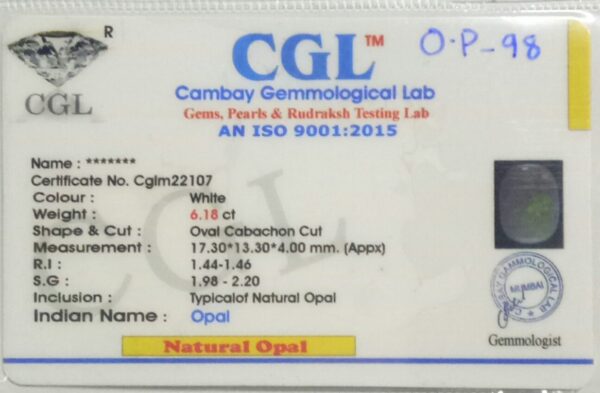 6.18 Carat Natural Australian Opal Stone - Image 2