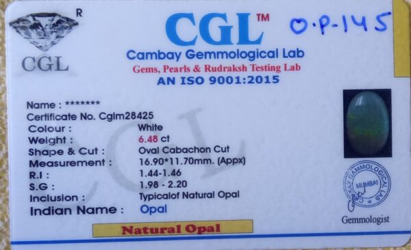 6.48 Carat Natural Australian Opal Stone - Image 2