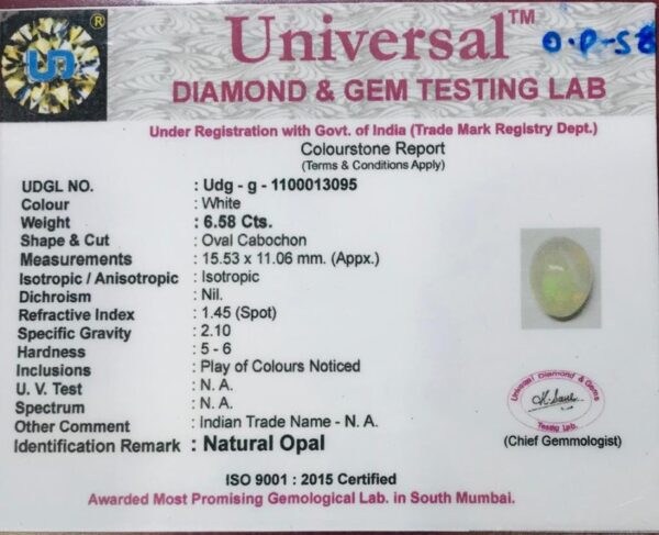 6.58 Carat Natural Opal Stone - Image 2