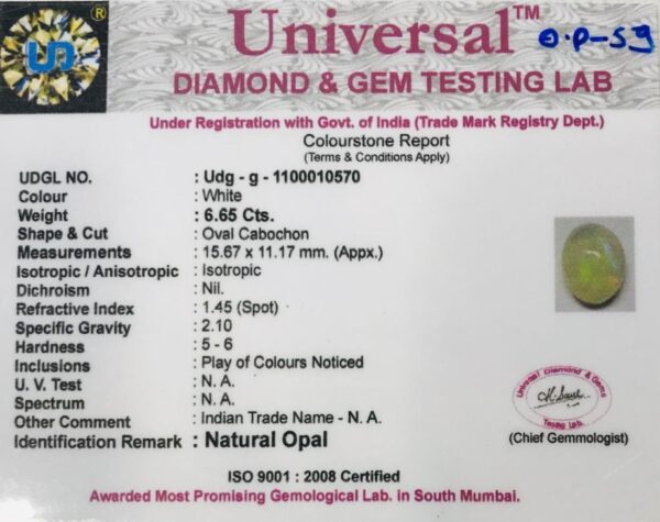 6.65 Carat Natural Opal Stone - Image 2