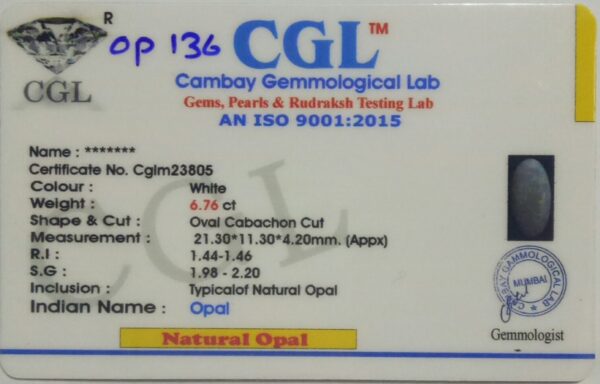 6.76 Carat Natural Australian Opal Stone - Image 2