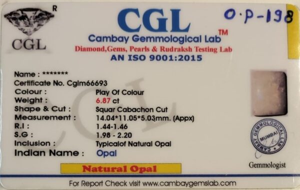 6.87 Carat Natural Australian Opal Stone - Image 2