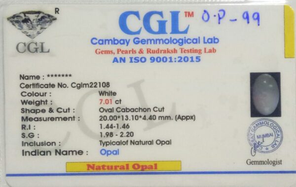 7.01 Carat Natural Australian Opal Stone - Image 2