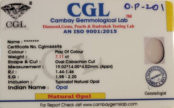 7.11 Carat Natural Australian Opal Stone - Image 2