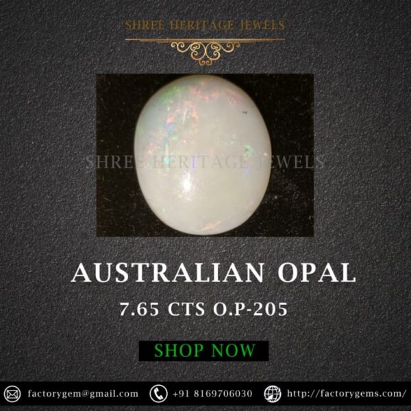 7.65 Carat Natural Australian Opal Stone