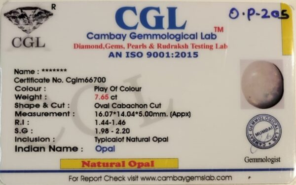 7.65 Carat Natural Australian Opal Stone - Image 2