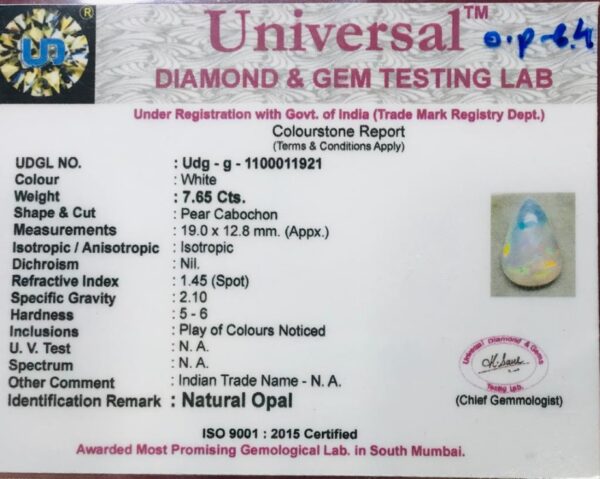 7.65 Carat Natural Opal Stone - Image 2