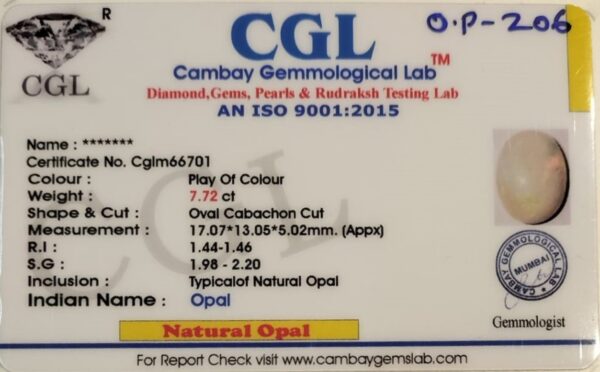 7.72 Carat Natural Australian Opal Stone - Image 2