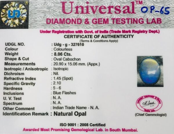 8.06 Carat Natural Opal Stone - Image 2