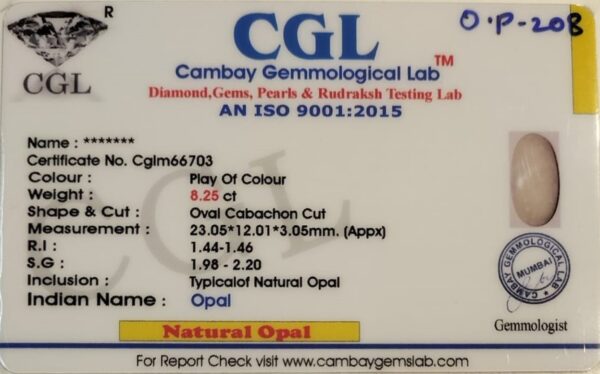 8.25 Carat Natural Australian Opal Stone - Image 2
