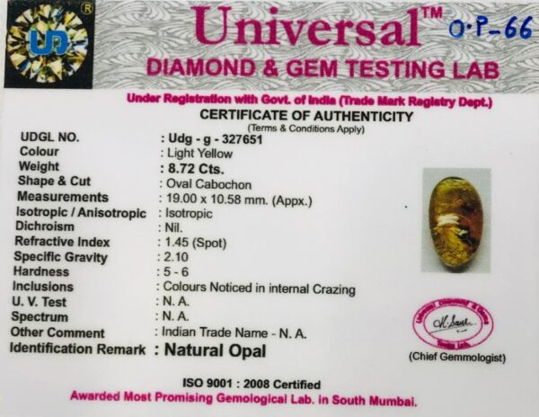 8.72 Carat Natural Opal Stone - Image 2