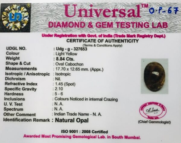 8.84 Carat Natural Opal Stone - Image 2