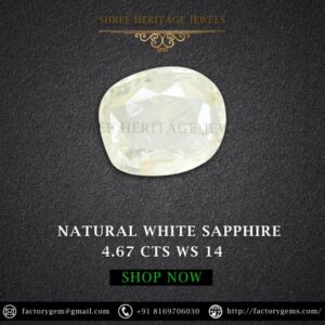 4.67 Carat Natural White Sapphire Stone