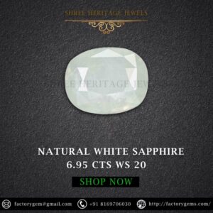 6.95 Carat Natural White Sapphire Stone