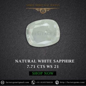 7.71 Carat Natural White Sapphire Stone