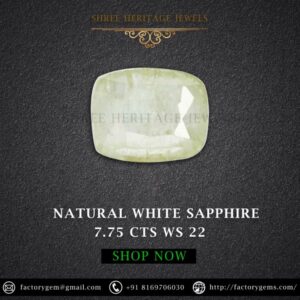 7.75 Carat Natural White Sapphire Stone