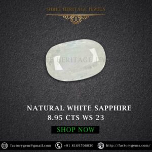 8.95 Carat Natural White Sapphire Stone