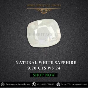 9.20 Carat Natural White Sapphire Stone