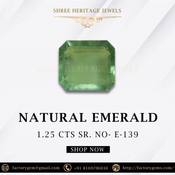 1.25 Carat Natural Emerald Stone