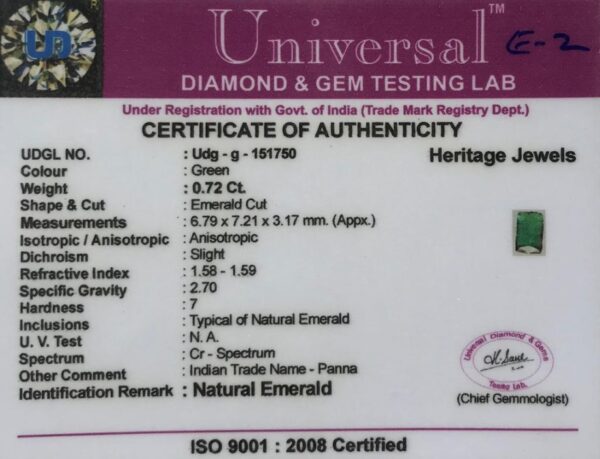 0.72 Carat Natural Emerald stone - Image 2