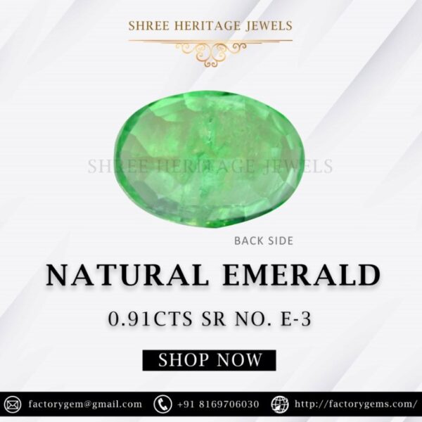 0.91 Carat Natural Emerald Stone - Image 3