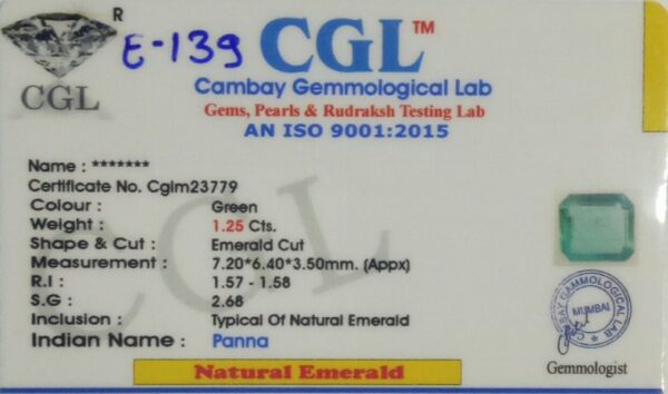 1.25 Carat Natural Emerald Stone - Image 2