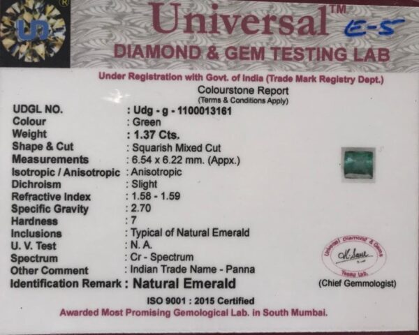 1.37 Carat Natural Emerald Stone - Image 2