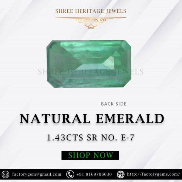 1.43 Carat Natural Emerald Stone - Image 3