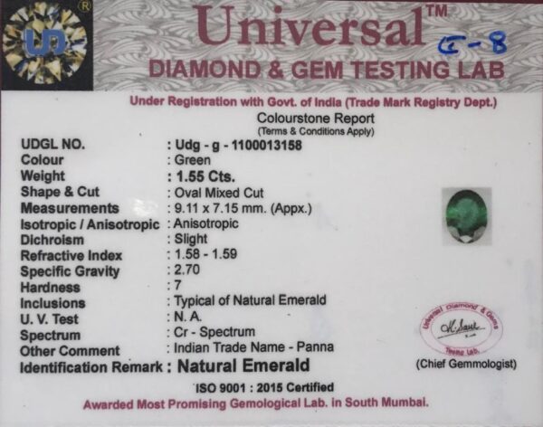 1.55 Carat Natural Emerald Stone - Image 2