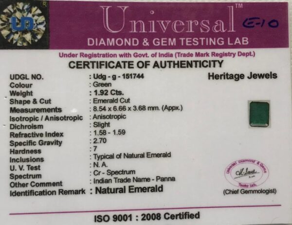 1.92 Carat Natural Emerlad Stone - Image 2