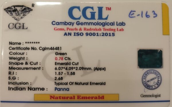 0.78 Carat Natural Emerald Stone - Image 2