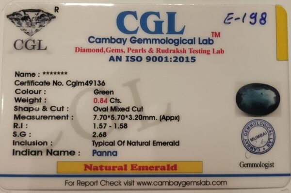 0.84 Carat Natural Emerald Stone - Image 2