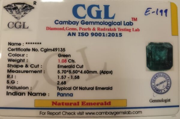 1.08 Carat Natural Emerald Stone - Image 2