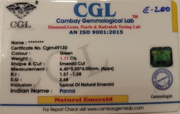 1.11 Carat Natural Emerald Stone - Image 2