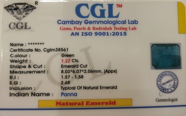 1.22 Carat Natural Emerald Stone - Image 2