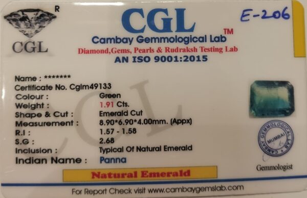 1.91 Carat Natural Emerald Stone - Image 2