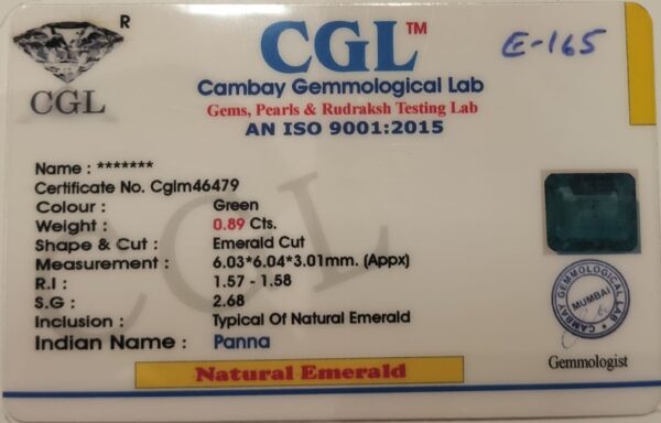 0.89 Carat Natural Emerald Stone - Image 2