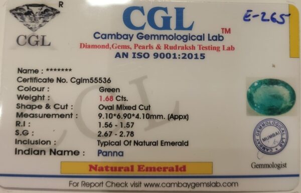 1.68 Carat Natural Emerald Stone - Image 2