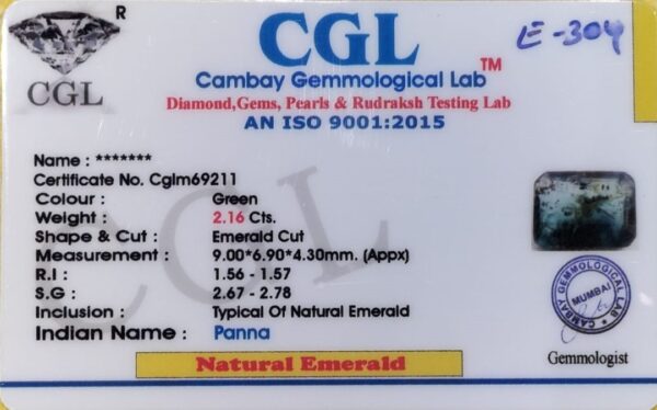 2.16 Carat Natural Emerald stone - Image 2
