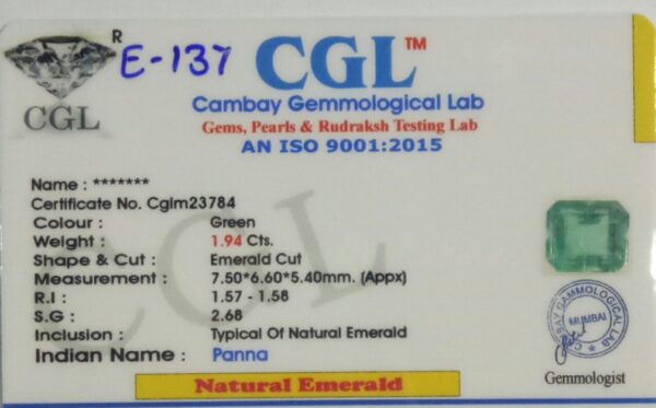 1.94 Carat Natural Emerald Stone - Image 2
