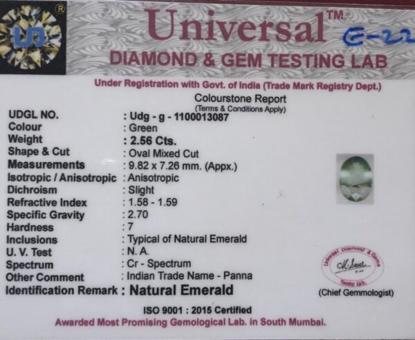 2.56 Carat Natural Emerald Stone - Image 2