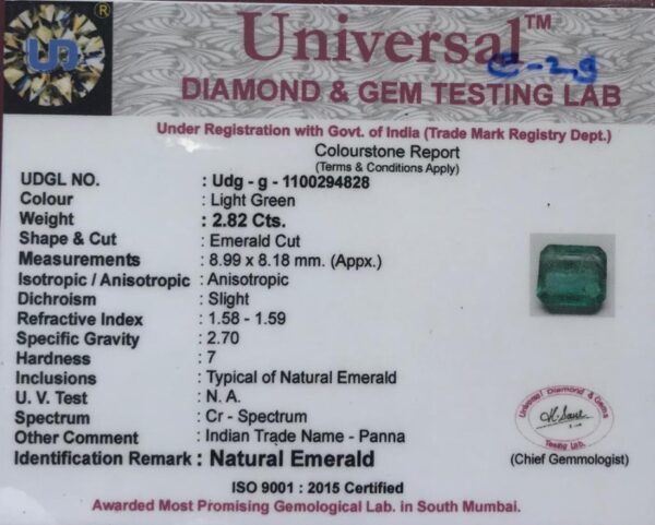 2.82 Carat Natural Emerald Stone - Image 2