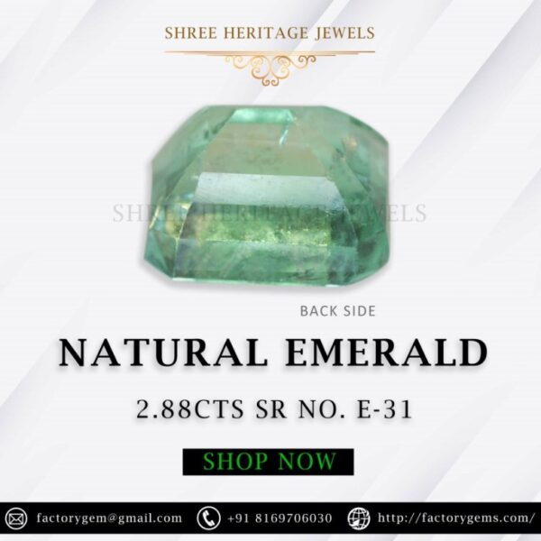 2.88 Carat Natural Emerald Stone - Image 2