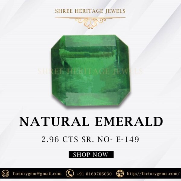 2.96 Carat Natural Emerald Stone