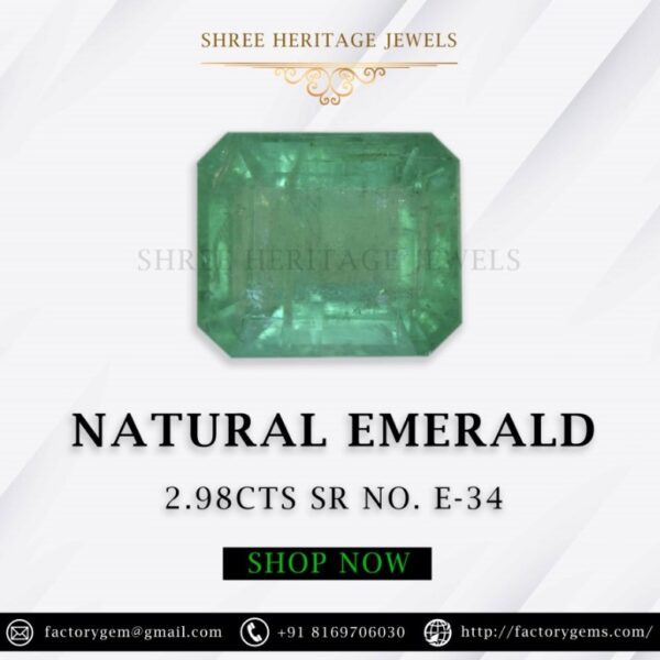 2.98 Carat Nartal Emerald Stone