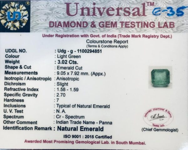3.02 Carat Natural Emerald Stone - Image 2