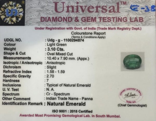 3.10 Carat Natural Emerald Stone - Image 2