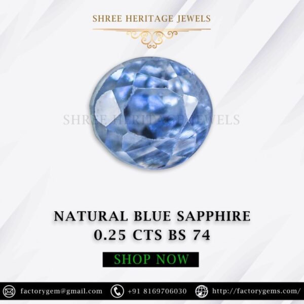 0.25 Carat Natural Blue Sapphire Stone